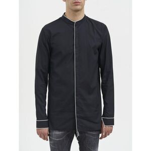 NOSTRASANTISSIMA Band Collar Contrast Trim Shirt Men BLACK Shirts